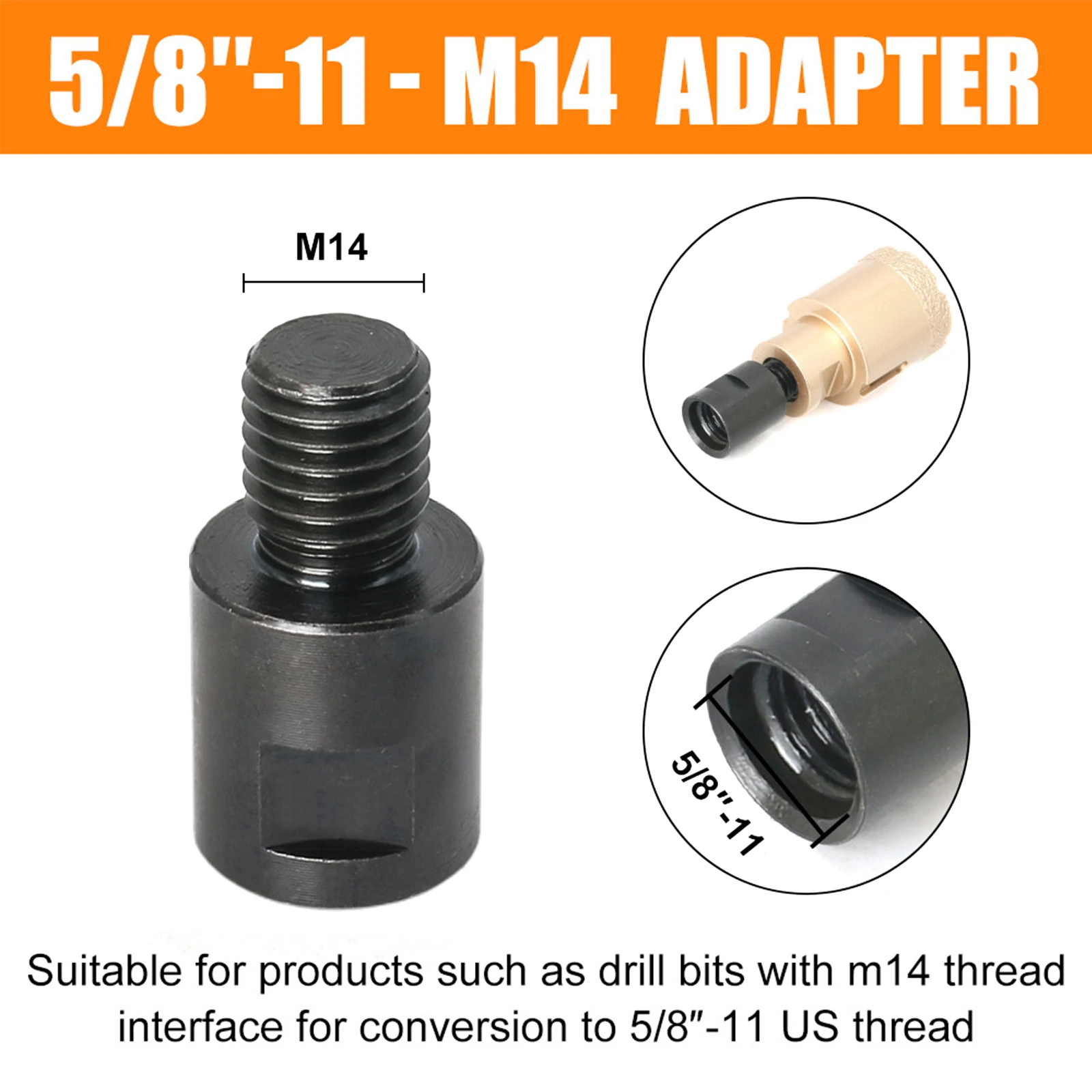 1pc Angle Grinder Adapter Converter M10 For M14 5/8-11 For Polishing Pads Backer Plate Polishing Machine Power Tool Parts