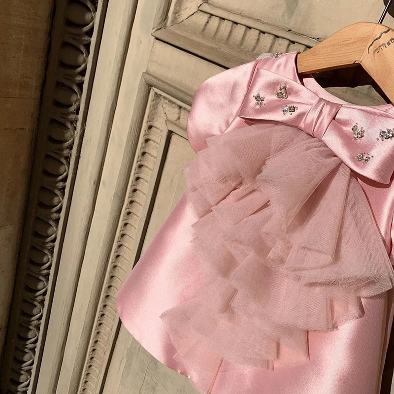 Formelle Taufe Kleid für Baby Mädchen Kind rosa grün Luxus Ballkleid Abend Geburtstags feier Kleider Kinder elegante Prinzessin