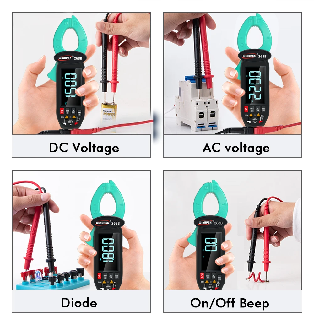 WINAPEX DC AC 0,1 mA Hochpräzises Zangenmessgerät True RMS Digitalmultimeter mit Stromleckerkennung von Haushaltsgeräten – Detail 15