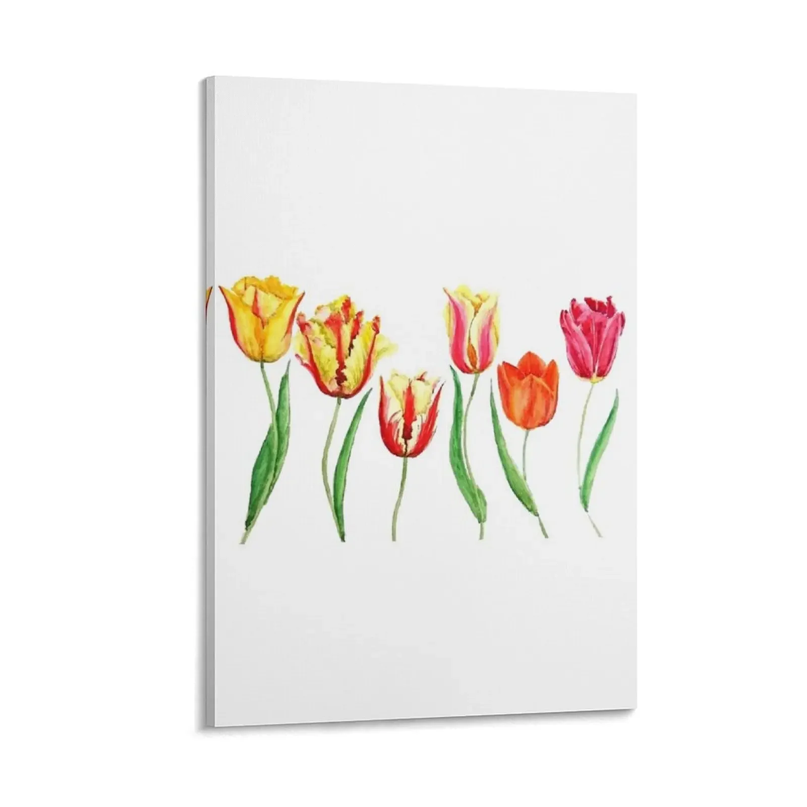 

colorful tulips flower watercolor painting Canvas Painting poster aesthetic decor aesthetic room decoration