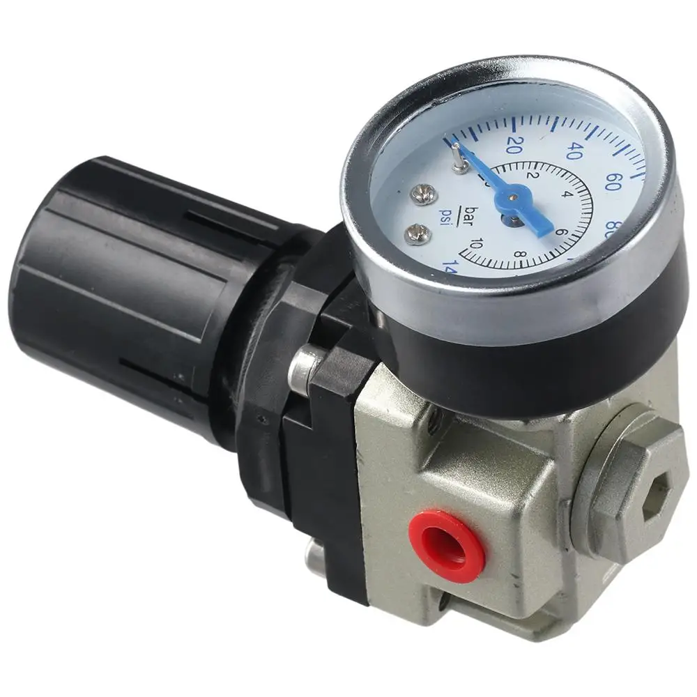 

Внутренняя резьба 1/4 NPT, черный регулятор давления воздуха, редукционный клапан 1/4 дюйма, регулируемый клапан воздушного компрессора