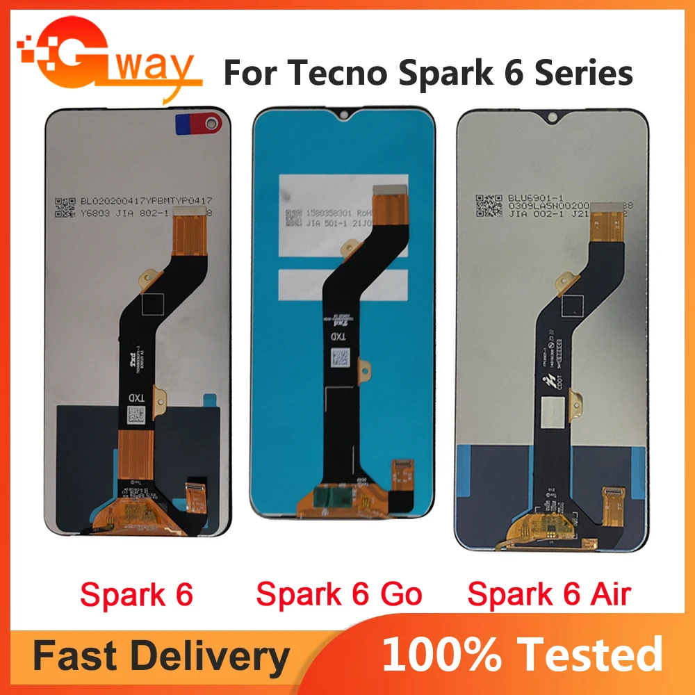 

For Tecno Spark 6 KE7 LCD Display Touch Screen Digitizer Assembly For Tecno Spark 6 Go KE5j KE5k LCD Spark 6 Air KE6 LCD Display