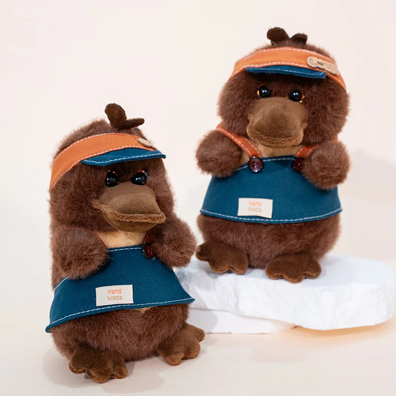 Llaveros de peluche de platino de dibujos animados de 15cm, bolso para niñas y niños, mochila, juguetes de peluche Kawaii, muñecos, teléfono de coche, llaveros de felpa de ornitorrinco