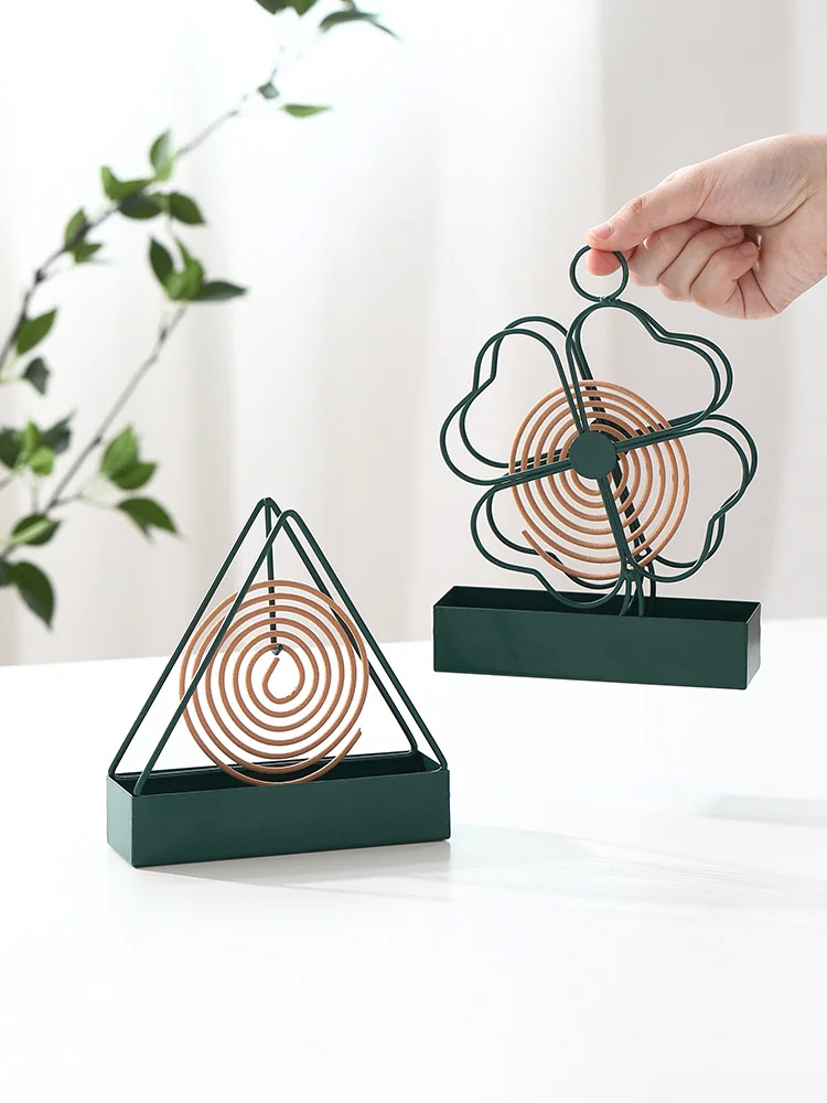 Ins Pop Home Living Room Decoration Metal Anti-Mosquito Spiral Support Mosquito Coil Stand Iron Mosquito-Repellent Incense Rack