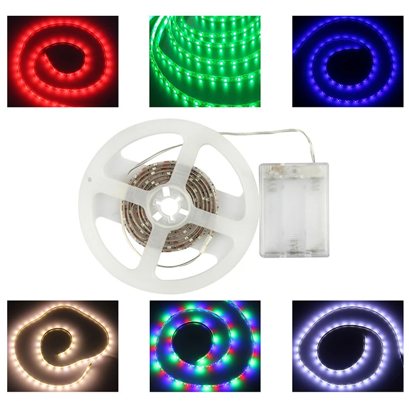 Luz LED con caja de batería de 4,5 V, luz con Panel desnudo, tira de luces para caja de batería móvil de 60 luces con fondo de TV