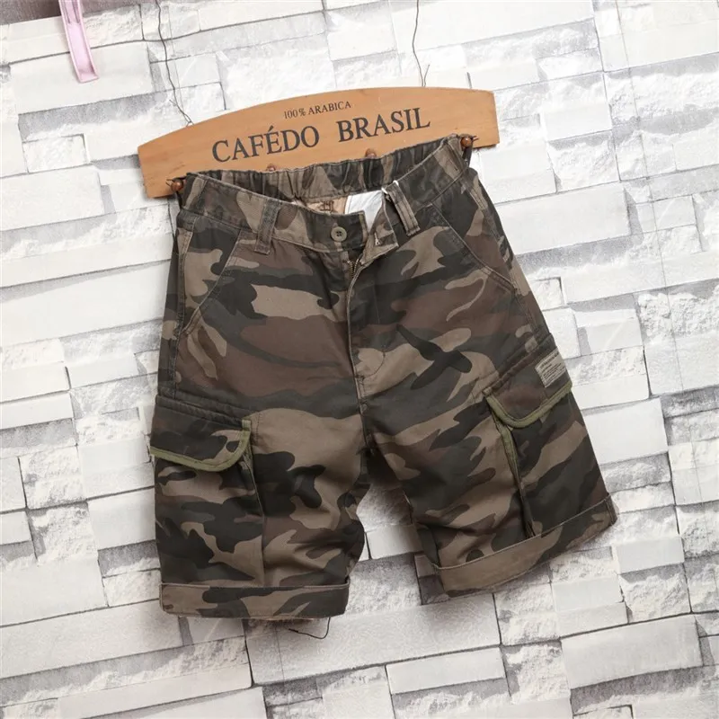 

Casual Camouflage Workwear Shorts Men's Summer Trendy Loose Thin Five-Point Pants Khaki Cotton Loose Fit Leisure Outerwear
