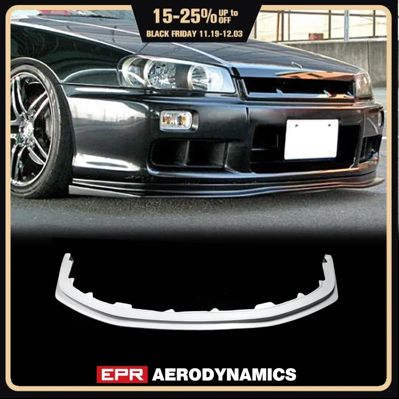 

Car Accessories For Nissan R34 GTT Type D1 Style Fiberglass Front Lip FRP Fiber Glass Bumper Splitter Drift Under Spolier Kit