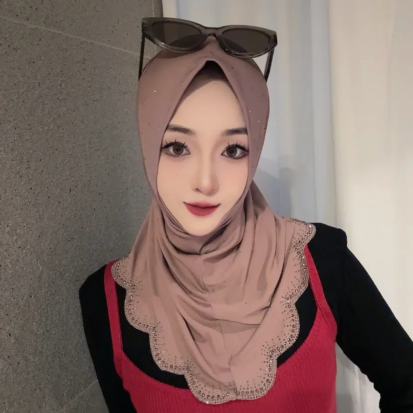 Big Bow Soft Hat Scarf Hijab Moslem Lady Autumn Shawls