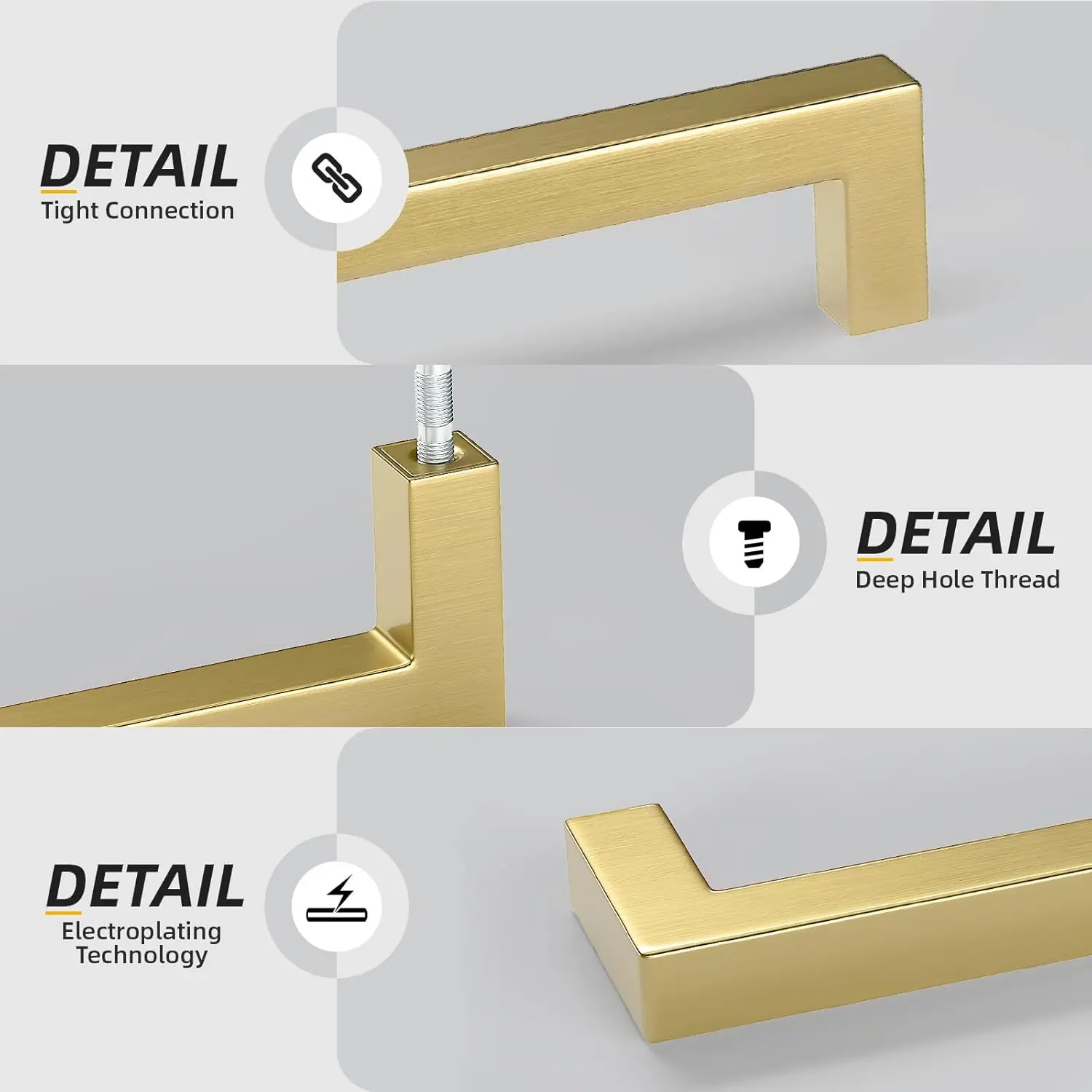 اكسسوارات المطابخ 25 حزمة مقابض خزانة المطبخ الذهبية - 5 بوصة النحاس الذهب درج يسحب-LSJ12GD128 نحى خزانة النحاس #5