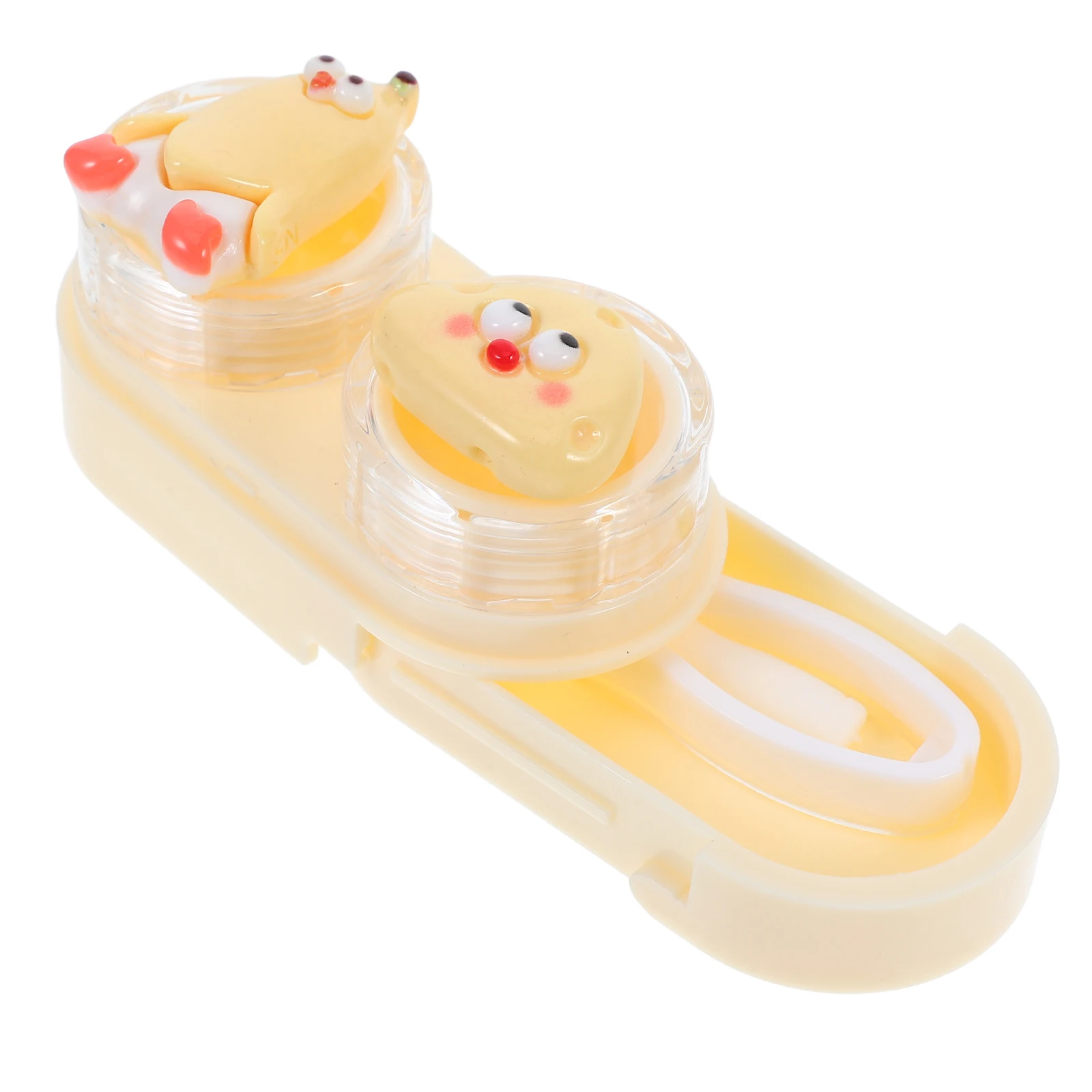 

Cute Cartoon For Contact Lenses Portable Storage Organizer With Tweezers Compact Lens Holder Lightweight Plastic Case Box Cute