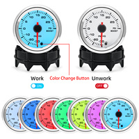 7 Colors Backlight Display Turbo Boost Meter -30~30 PSI 2 Inch 52mm Universal Auto Car Meter Turbo Boost Pressure Gauge 12V