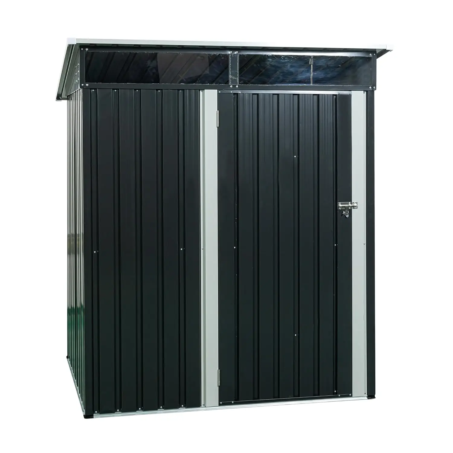 Metal Outdoor Storage Shed 5x3FT Lockable Hinged Door Anti-Corrosion for Bike Trash Patio Lawn Furniture Tools, Customized