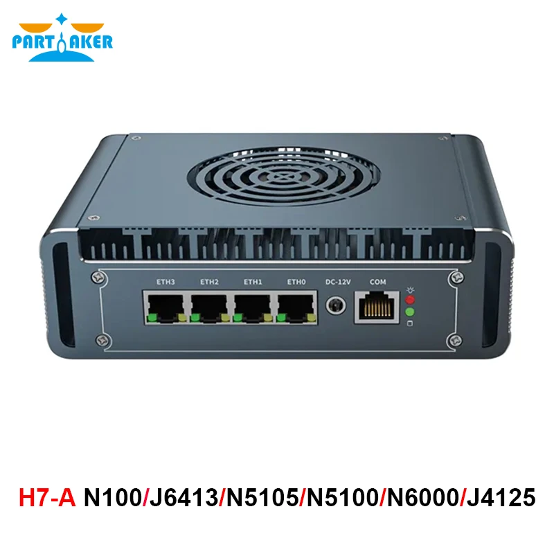 

12th Gen Intel N100 N5105 Firewall Router with Fan 4x i226 2.5G LAN Celeron J6413 J4125 pfSense PVE Computer Firewall Mini PC