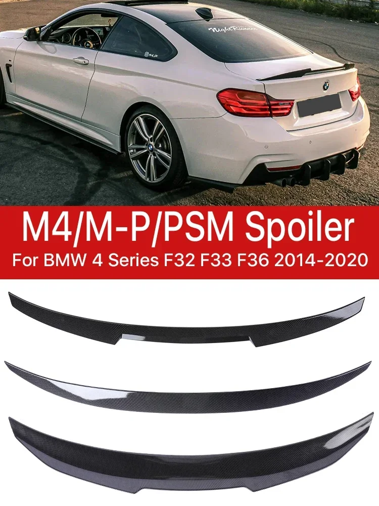 New! Carbon Fiber M Performance M Tech Rear Trunk Spoiler M4 PSM Style Wing for BMW 4 Series F32 F33 F36 2014-2020 Auto Accessor