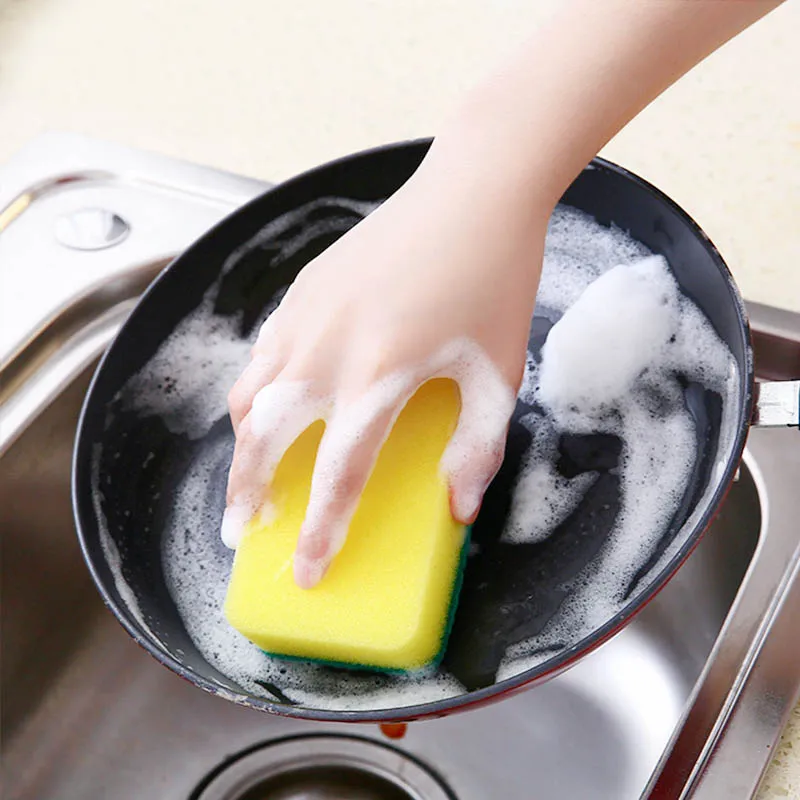 10Pcs Dishwashing Sponge Wipe Kitchen Special Cleaning Tool Brush Pot Bowl Double Sided Water Green Absorbing Sponge Wipe Rag