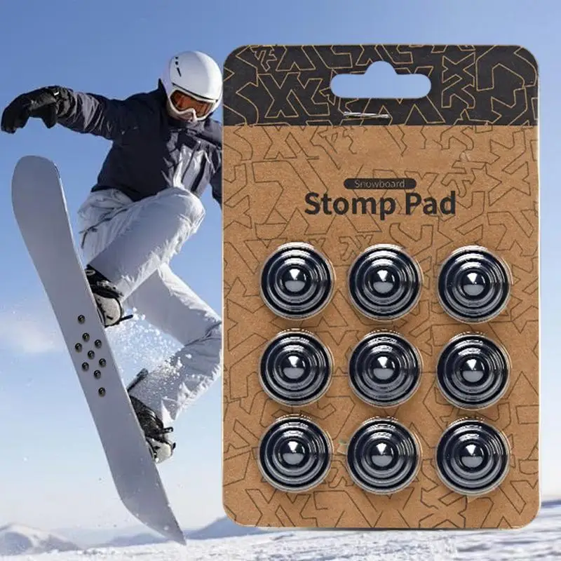 สโนว์บอร์ด Anti SLIP Pad 9 ชิ้น Anti-SLIP Pad Studs กรวย Traction Padding Gripper เครื่องมือการฝึกอบรมสําหรับฤดูหนาวกลางแจ้งสกีผู้หญิง