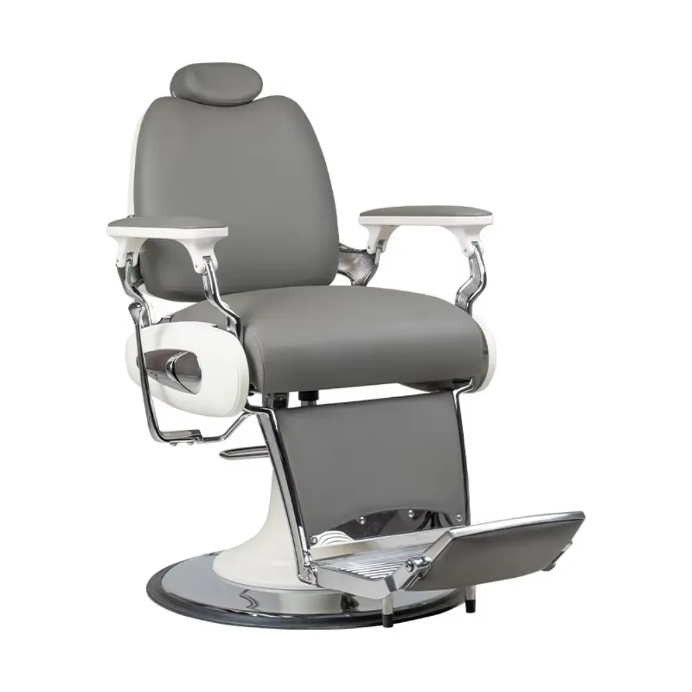 Adjustable Height Metal Frame Modern Design Barbershop Chair Comfortable Leather Seat for Men's Hair Salon Shaving Barber