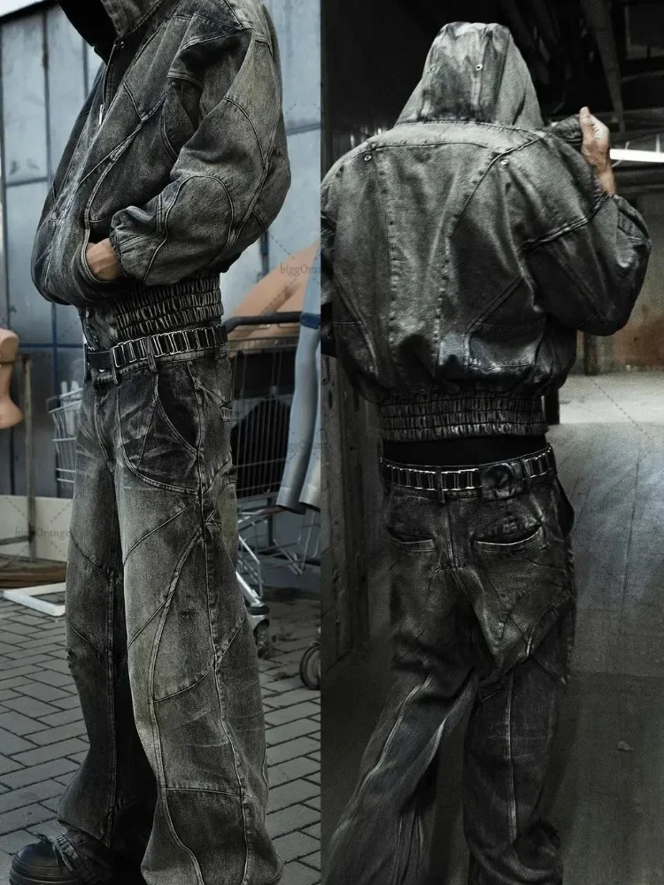 Deeptown Y2k Gothic Baggyกางเกงยีนส์VINTAGE OVERSIZE Goth Harajuku Streetwear DENIMกางเกงสไตล์ญี่ปุ่นเกาหลีแฟชั่นกางเกง