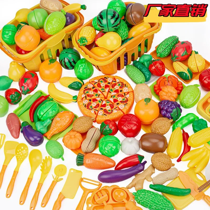 Simulation BBQ Spielhaus Checkler Obst Set Kinder BBQ Küche Essen Spielzeug