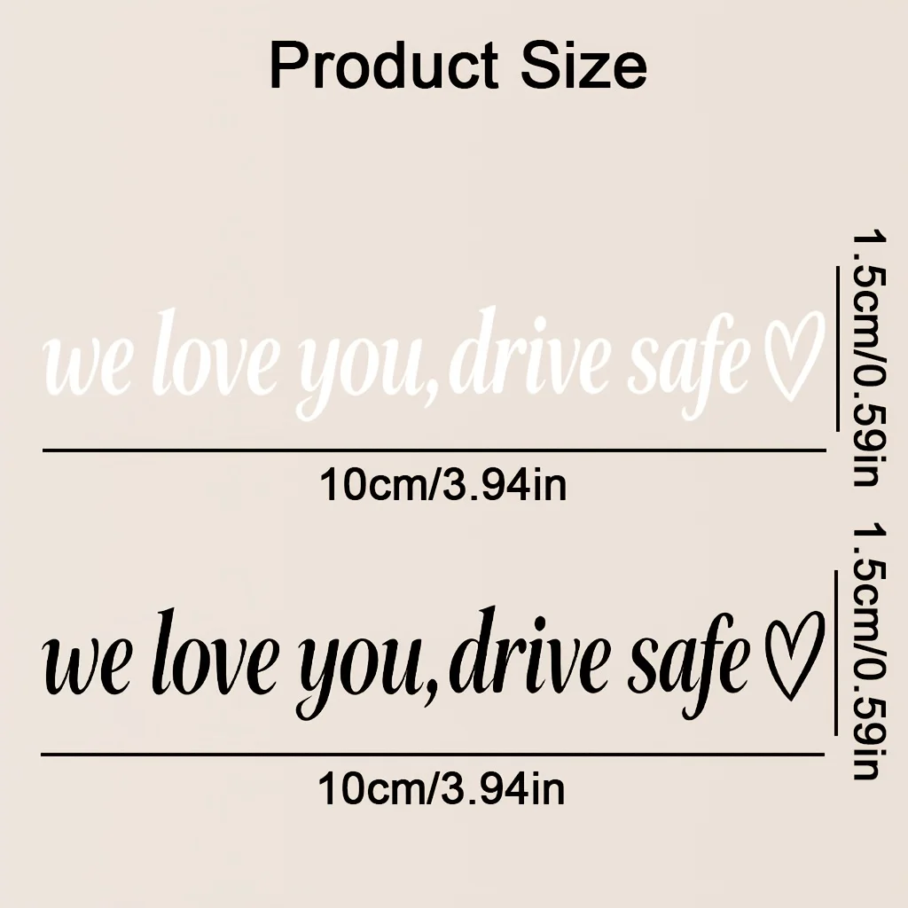 Durable Plastic, Car Decal with Glitter, Self Adhesive, Glossy Effect, Irregular Shape, Safety Reminder Sticker for Cars