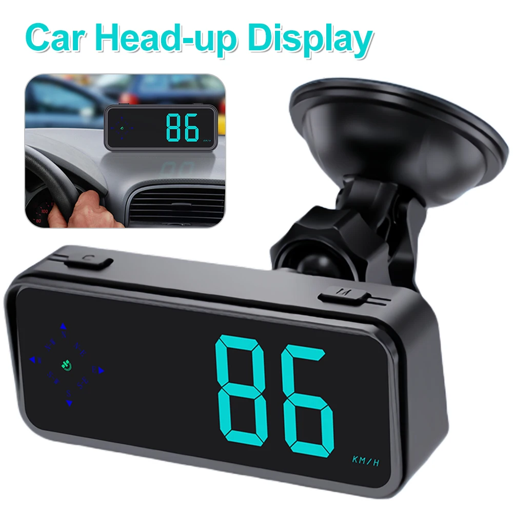 Car HUD Head-up Display GPS Universal Digital Speedometer Windshield Projector Colorful LED Display GPS HUD for All Cars