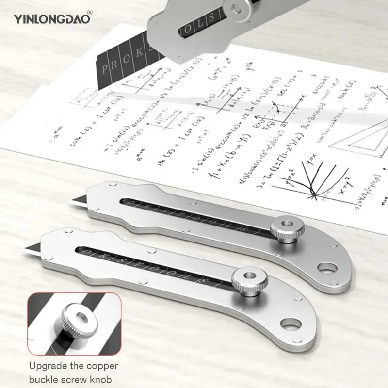 Stainless Steel Utility Knife - Heavy Duty Wallpaper Cutter with Manual Lock Fast Blade for DIY Craft Construction Durable Tool