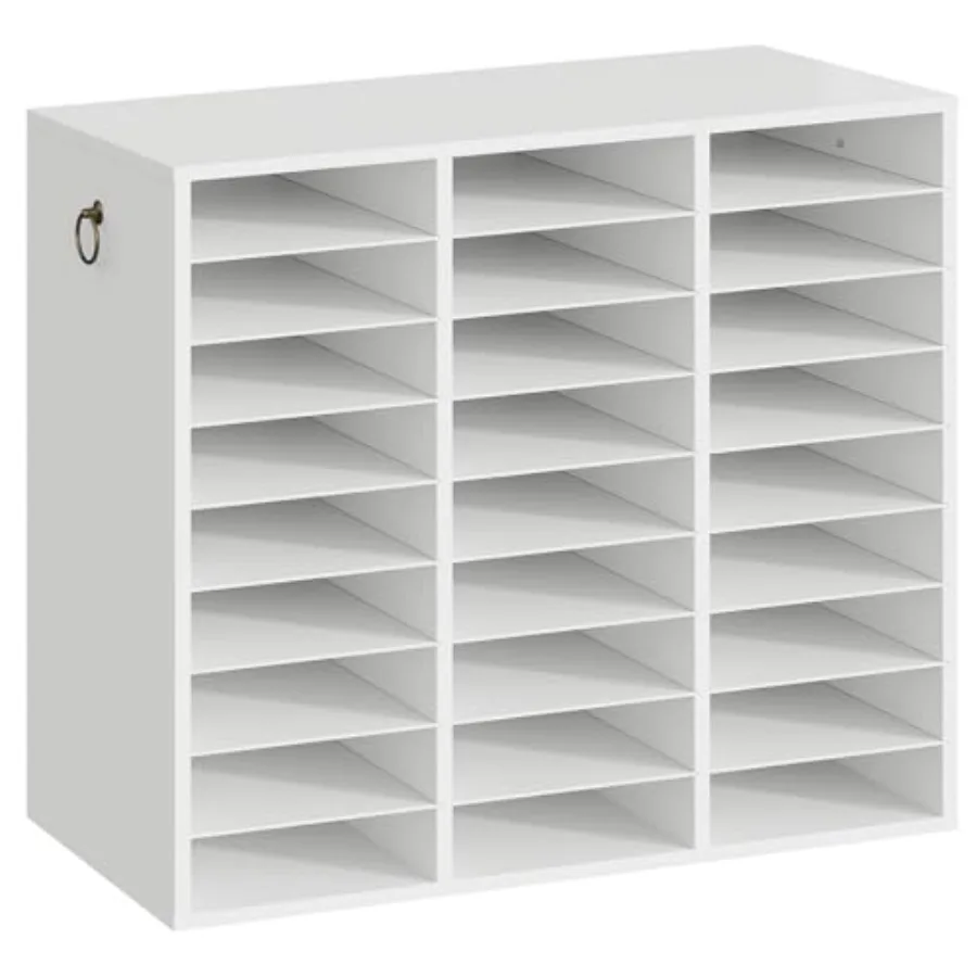 

Органайзер для документов на 27 отделений, деревянный настольный сортировщик для бумаг с регулируемыми полками для дома и офиса