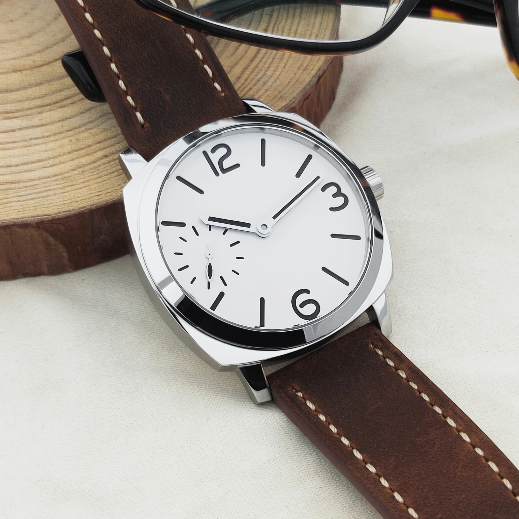 2025 Neue CORGEUT 42mm Klassische Quadratische Mechanische Uhr für Herren ST3600 Uhrwerk Saphirglas Sport Luxus Piloten-Armbanduhr reloj – Detail 5