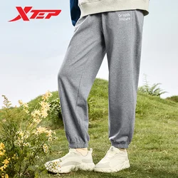 Xtep Knitted Trousers For Women 2024 Spring Invigoration Men's Sweatpants Sweat-Absorbing Classics Casual Bottoms 876128630125