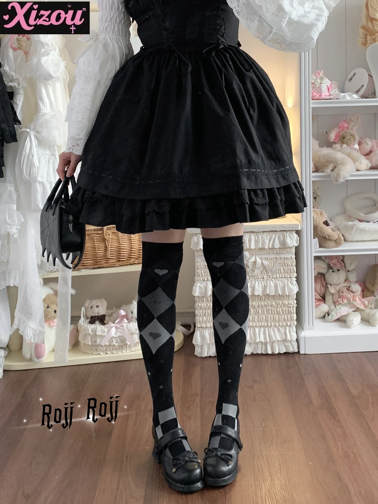Japanese Diamond Lolita Socks Women's Spring and Autumn Long Knee Socks Lolita Thin Legs Versatile Jk Uniform Socks for Softie