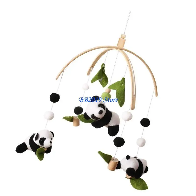 Q0KB Bed Bed Panda Haning Sumining Decoración Decoración Interactiva Juguete Regalo infantil para bebé Estimulación sensorial
