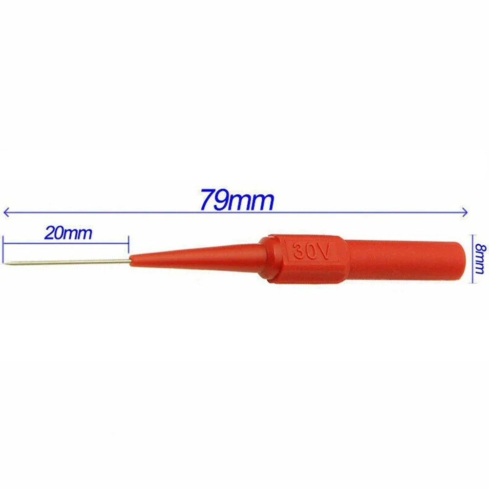New Practical Useful Test Probes Piercing Needle Stainless Steel Needle 30V-60V 79mm Length Needle 20 X 0.7 Mm Plastic