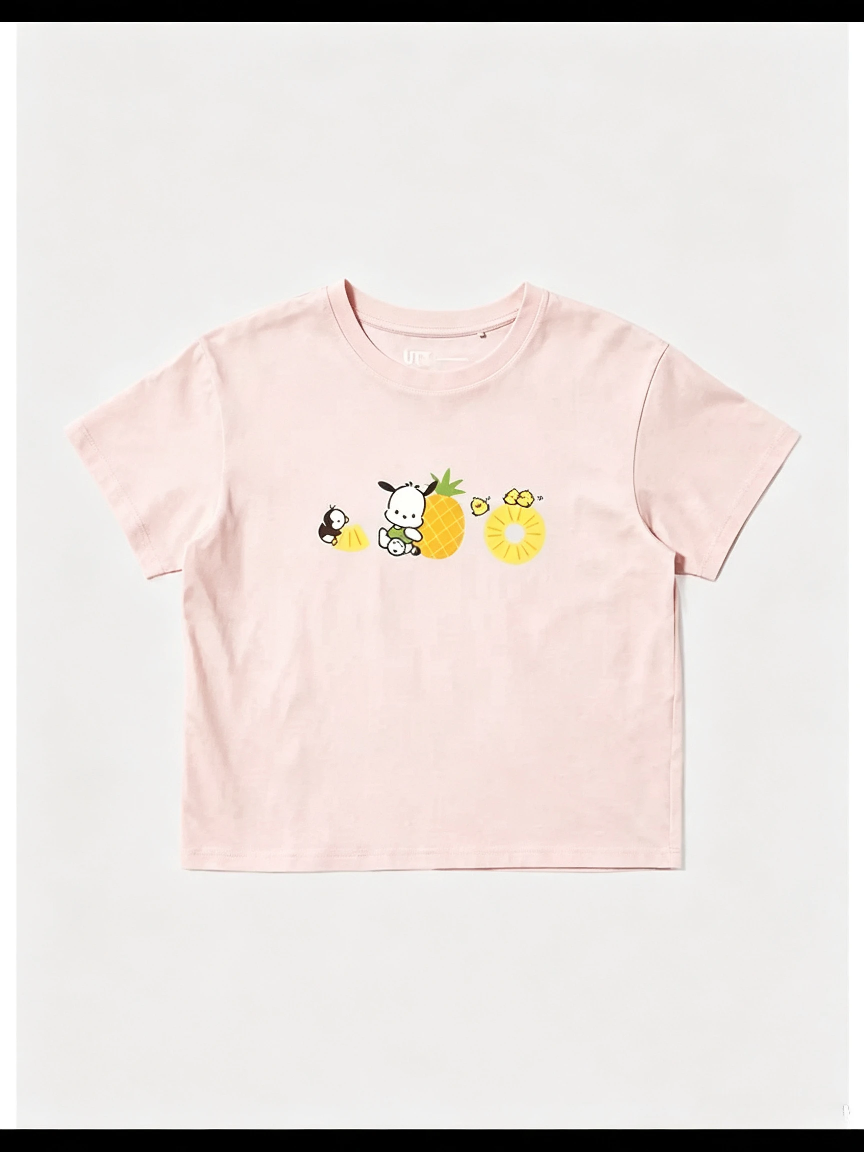 Kawaii Pochacco Kids T-shirt Cute Puppy Pineapple Fruit Print Summer Breathable Short Sleeve Girls Casual Tops
