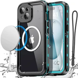 IP68 Waterproof Magnetic Case For iPhone Air 17 16 15 14 13 Pro Max Dustproof Underwater Touch Screen Diving Case Phone Shell
