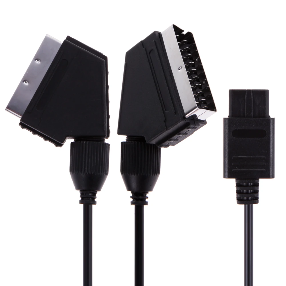 

RGB Cable Gaming Euro Scart Plug Stereo Video Wire RGB Video AV A/V TV Scart Plug Cable for SNES Gamecube and N64 Console