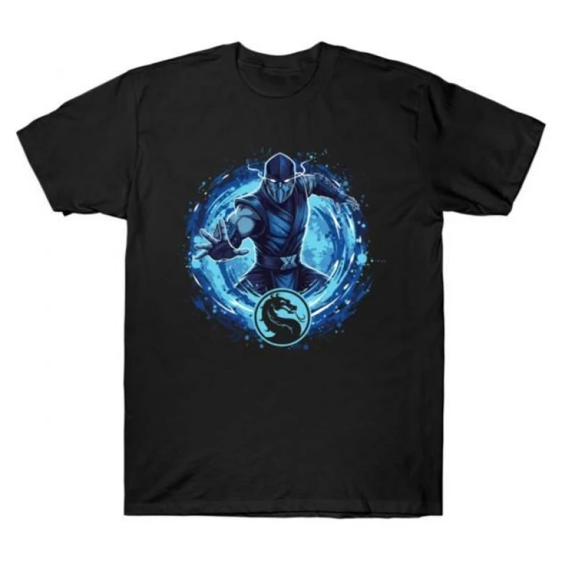 Sub Zero 90's Video game Mortal Kombat Gift tee for gamer 100% cotton Short Sleeve Graphic T-Shirt All size tops S-6XL