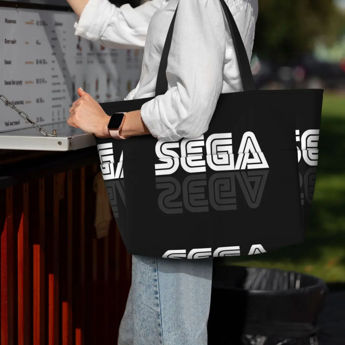 SEGA Mega Drive Graphics Vintage Beach Tote Bag Sport Gym Yoga Duffle Large Tote Bag Women Travel Bag Fitness bag