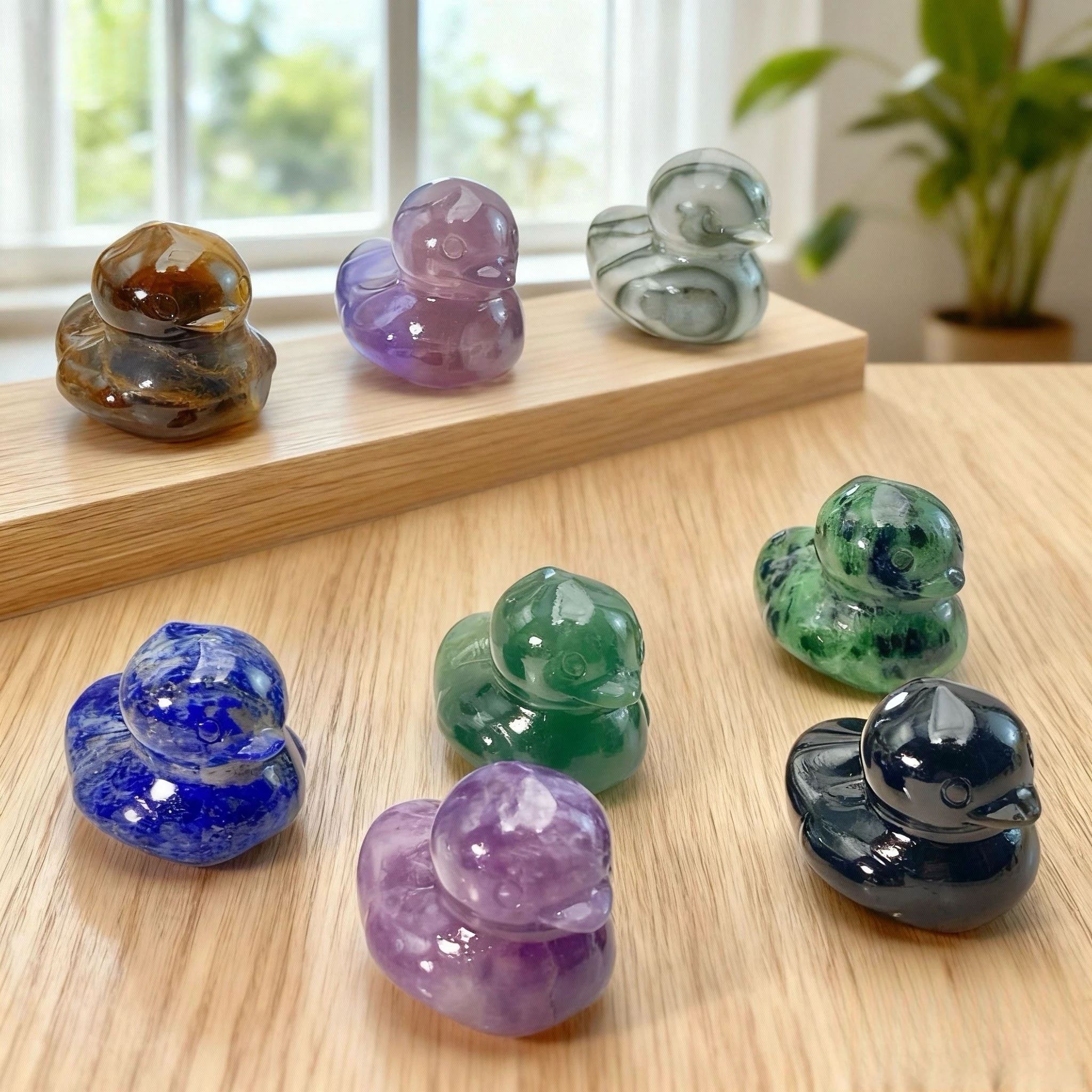 1 قطعة مجموعة حجر البط المواد المختلطة ديكور المنزل ديكور ذاتي الصنع هدية ممتازة لتزيين غرفة العائلة والأصدقاء