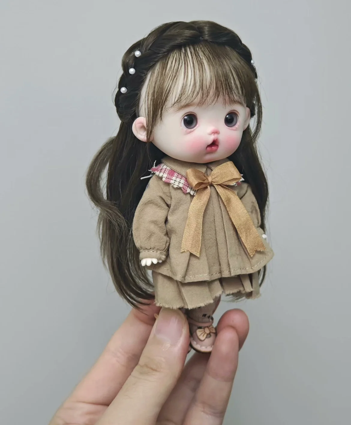 Hair for doll OB11 hard head shell wig 5-6