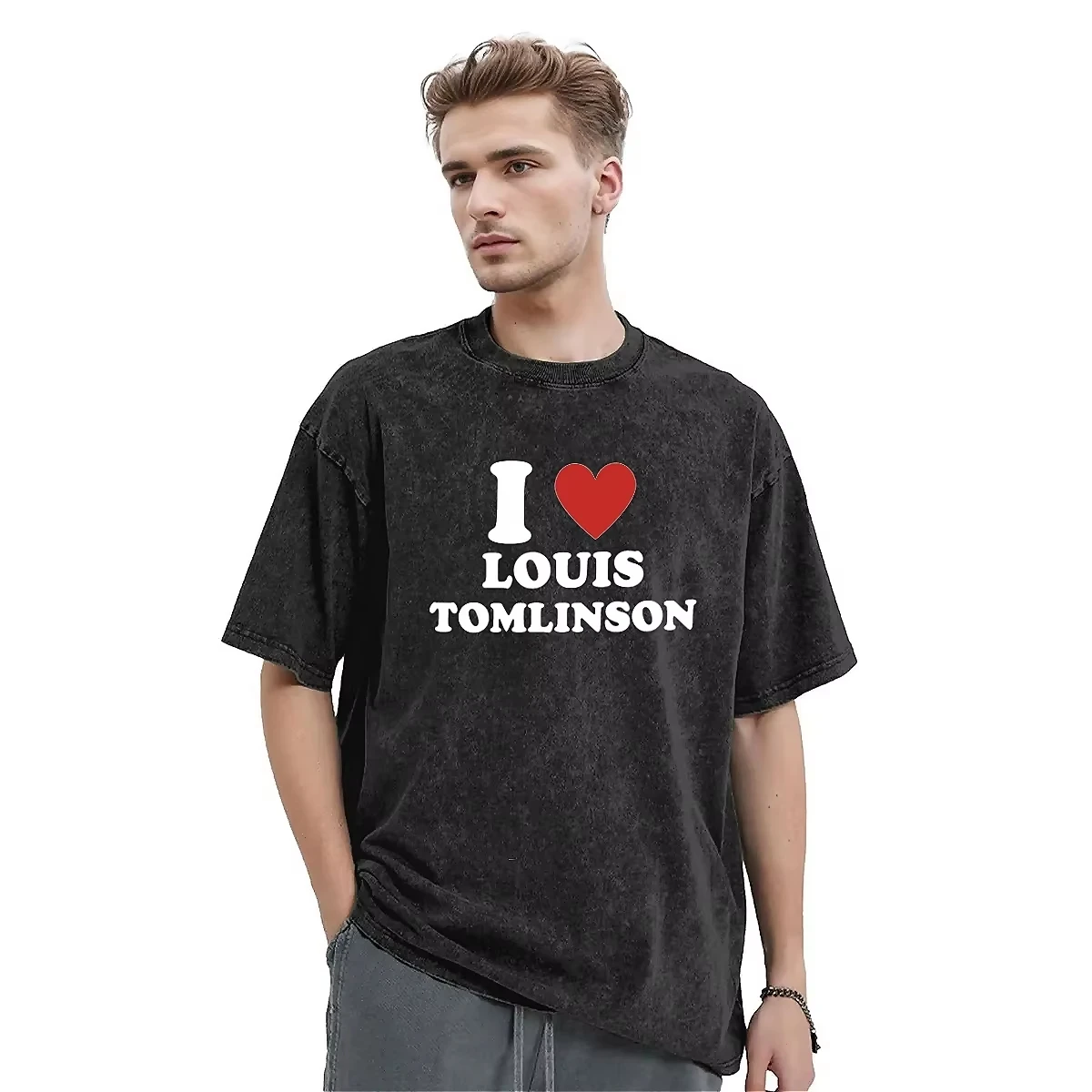 I Love Louis Tomlinsons T-Shirt English Singer Popular T-Shirts Short Sleeve Tops Summer Casual Crew Neck Oversized Tees