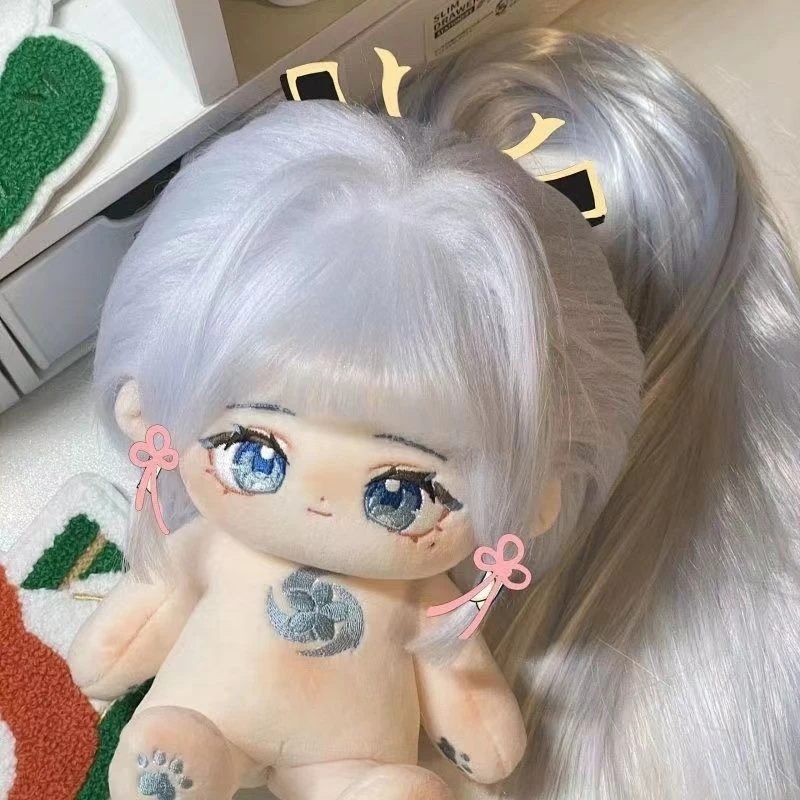 

Genshin Impact Kamisato Ayaka Cosplay Cute Cartoon Q Version Cotton Doll Fried Hair Maumet Anime Puppet Holiday Gift Adorable