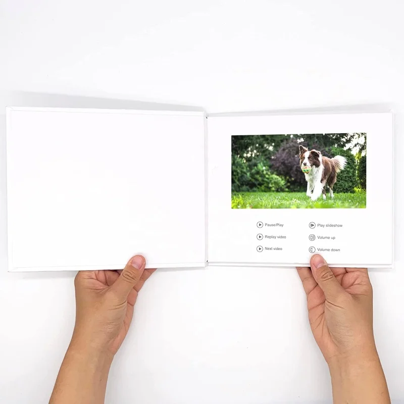 Video Book personalizado para casamento, Display IPS, 4GB de memória, bateria recarregável, livro de vídeo