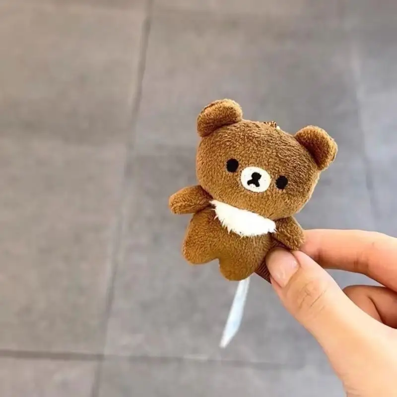 Offre spéciale Rilakkuma porte-clés en peluche ours brun mignon mode téléphone pochette charme voiture porte-clés doux en peluche Animal cadeau pour enfants ﻿