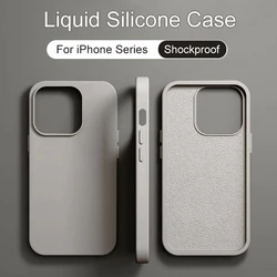Liquid Silicone Phone Cases For Apple iPhone 11 13 12 14 15 Pro Max Plus Shockproof Soft Protective Back Cover Phone Accessories