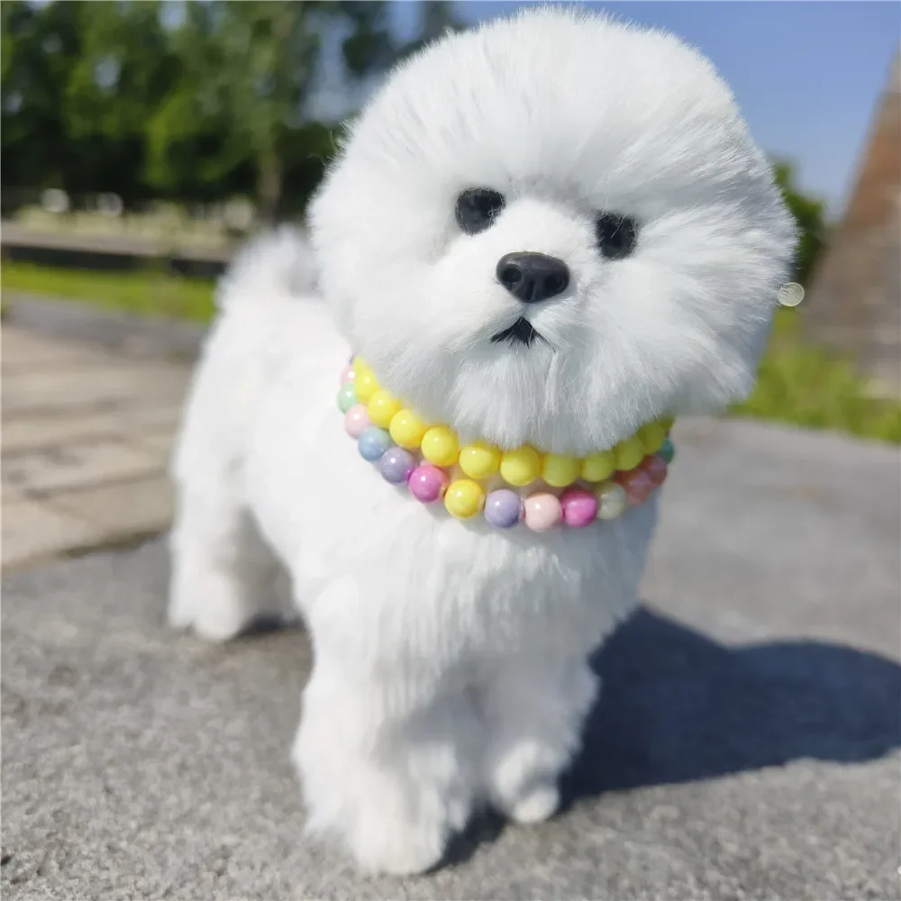 Adjustable Cats Dogs Collar Colorful Pearl Pet Collar Fashion DIY Dogs Faux Pearls Necklace Loop Pet Grooming Accessory
