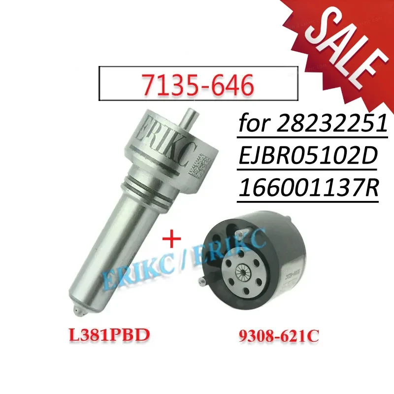 

EJBR05102D 28232251 166001137R 7135-646 Diesel Injector Repair Kit L381PBD Sprayer Nozzle Tip 9308-621C Valve for DACIA LOGAN