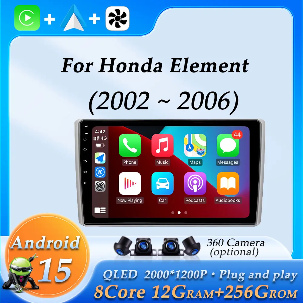 

Wireless CarPlay for Honda Element 2002 - 2006 Car Radio Audio Multimedia Video Player GPS Navigation Bluetooth DSP Stereo WiFi