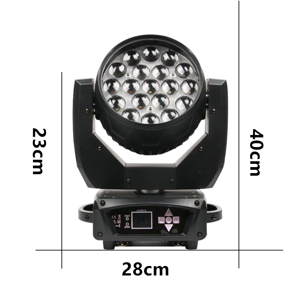 19x15W Zoom Beam Wash Moving Head Light for Stage Lighting Effect with RGBW 4in1 LED and DMX Control Dj Disco and Nightclub