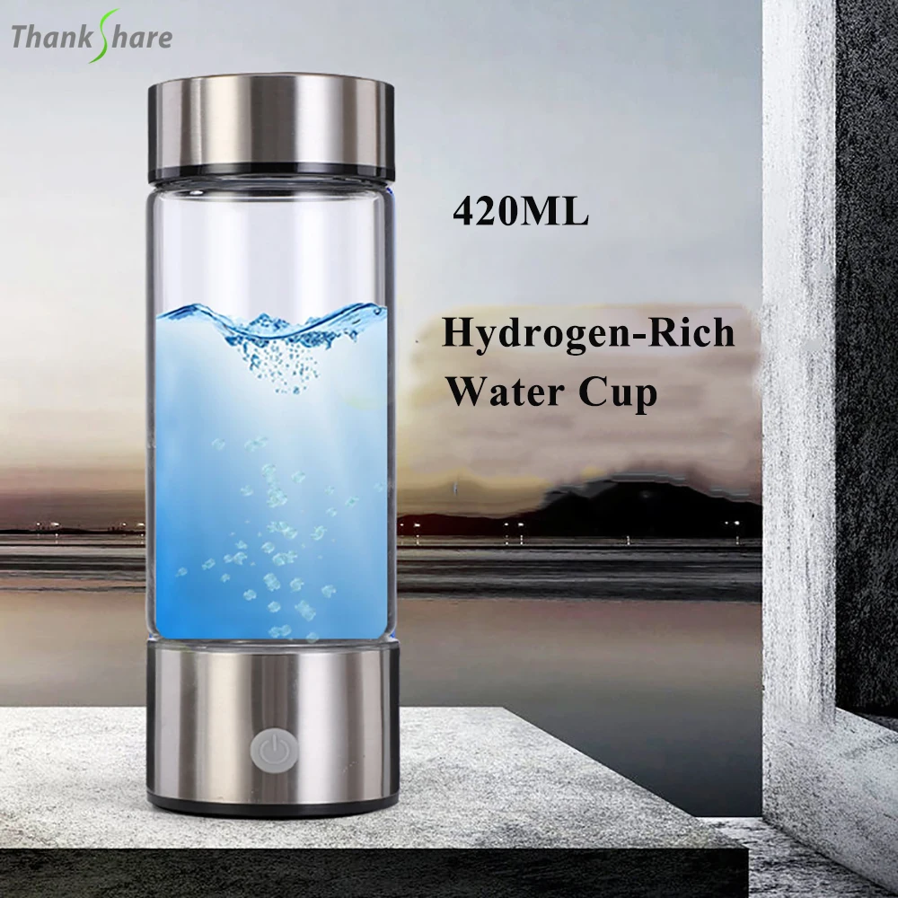 420ml Hydrogen Generator Water Cup Filter Ionizer Maker USB Hydrogen-Rich Water Portable Super Antioxidants ORP Hydrogen Bottle