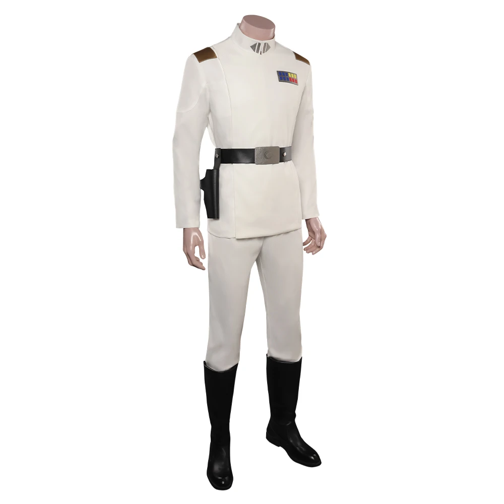 Maschio Thrawn Cosplay Costume cappotto pantaloni uniforme Battle Space Movie Grand Cos Admiral outfit Halloween Party Roleplay Suit